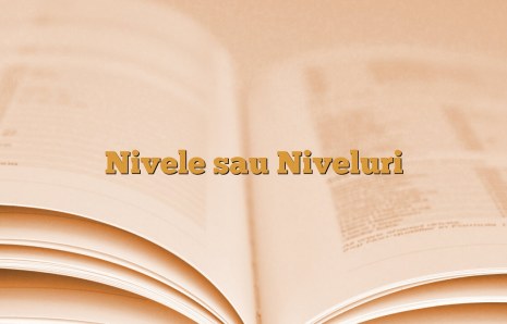 Nivele sau Niveluri