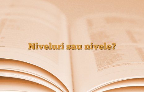 Niveluri sau nivele?